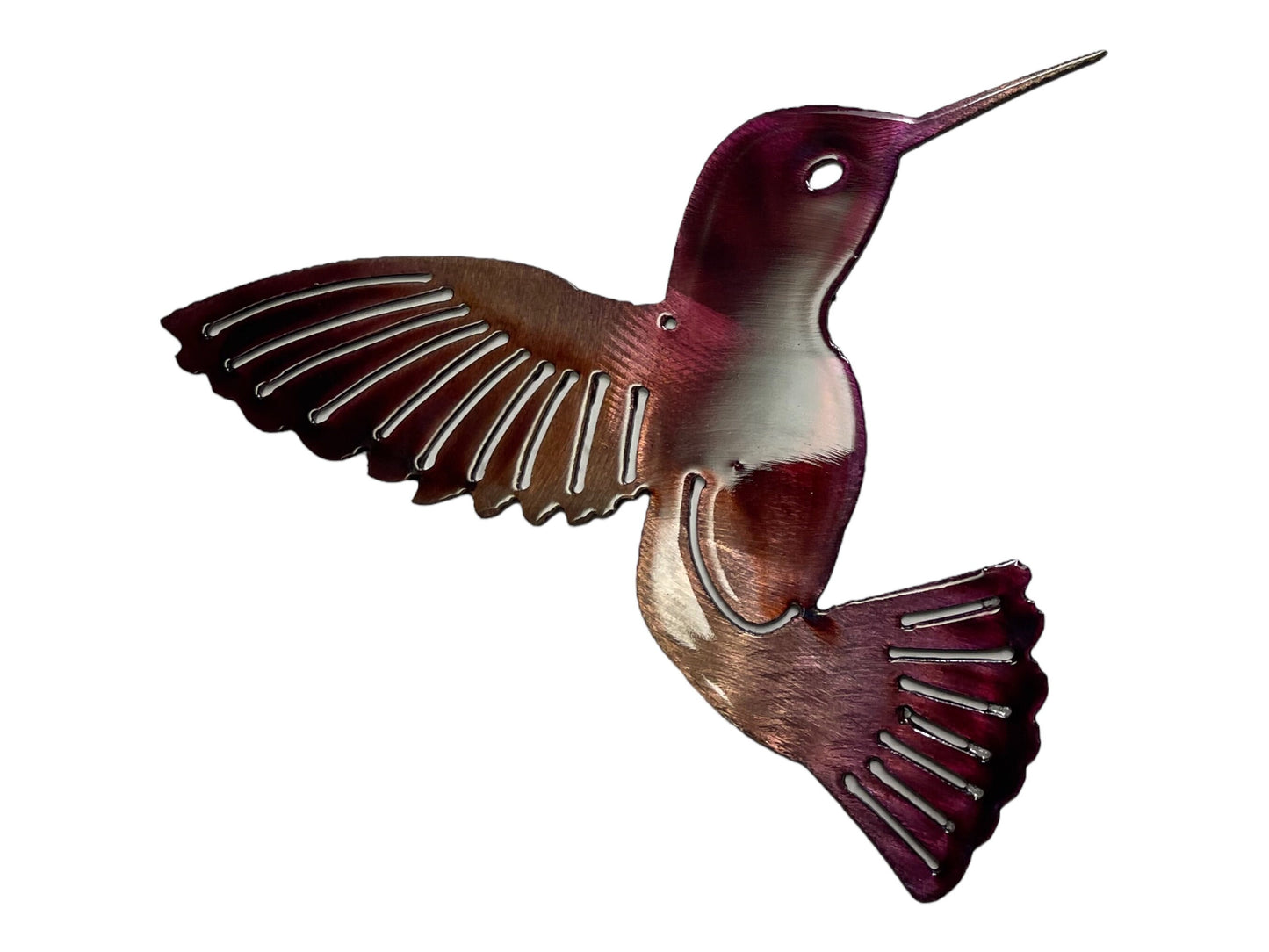 Hummingbird Copper Purple Metal Wall Art Décor Choose Left Facing or Right