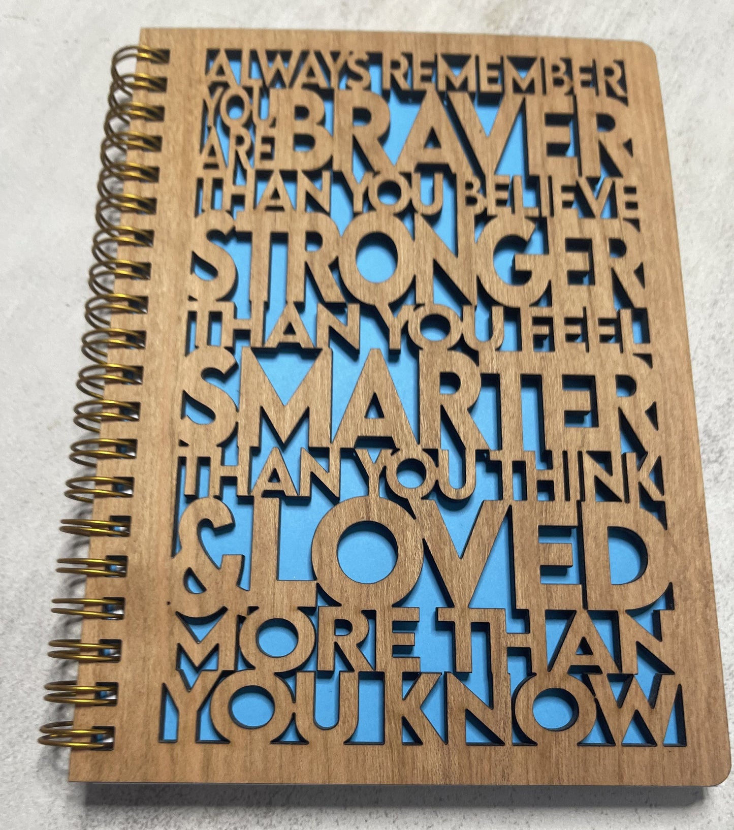 Always Remember Engraved Wooden Notebook