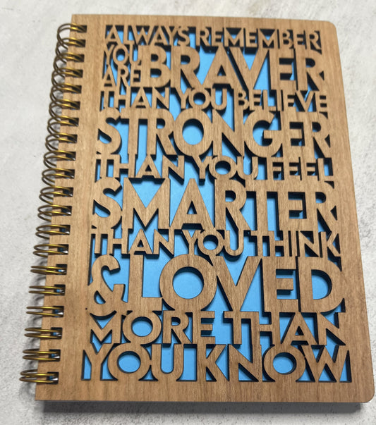 Always Remember Engraved Wooden Notebook