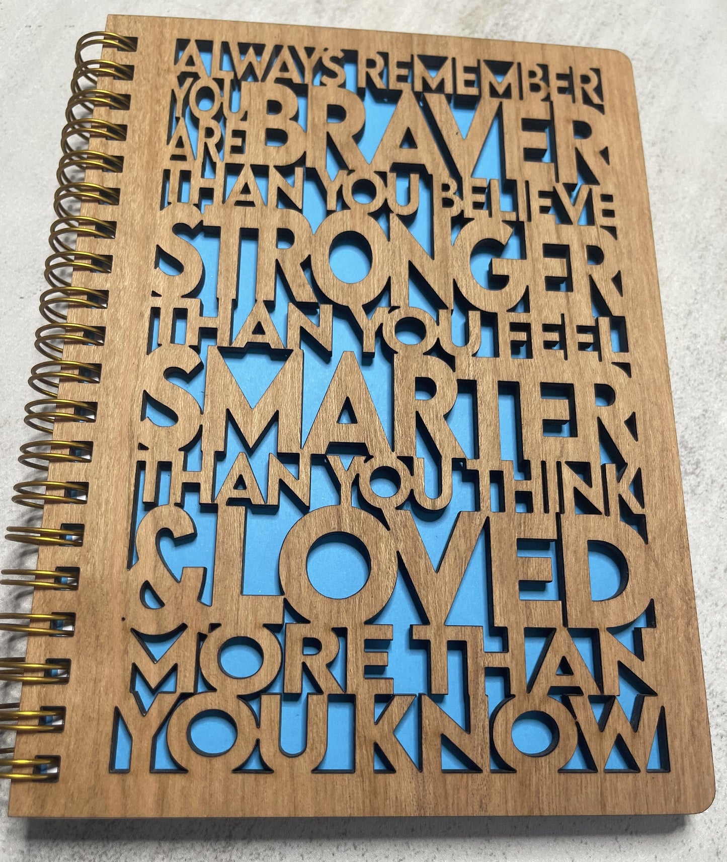 Always Remember Engraved Wooden Notebook