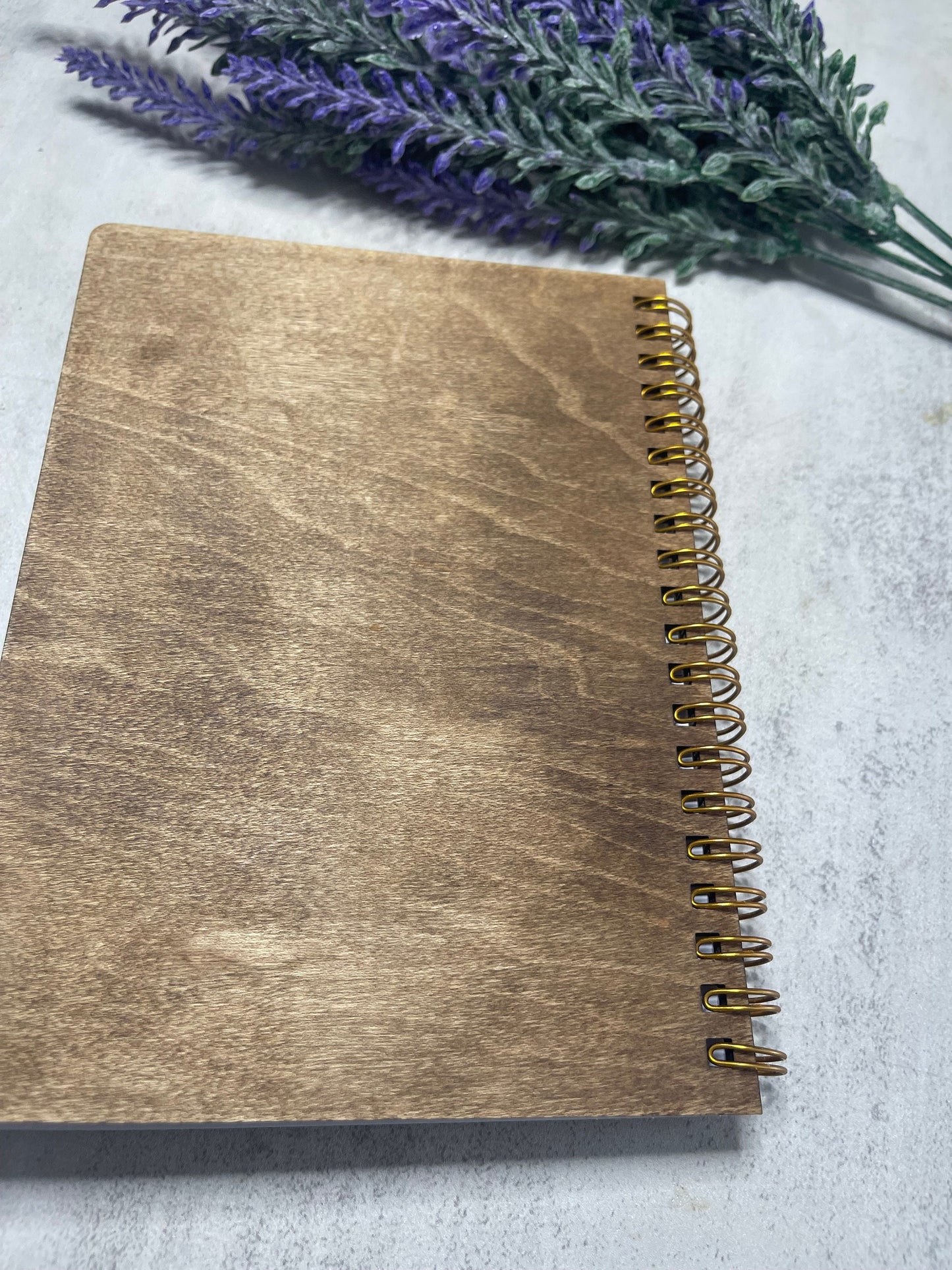 Daisy Engraved Wooden Notebook