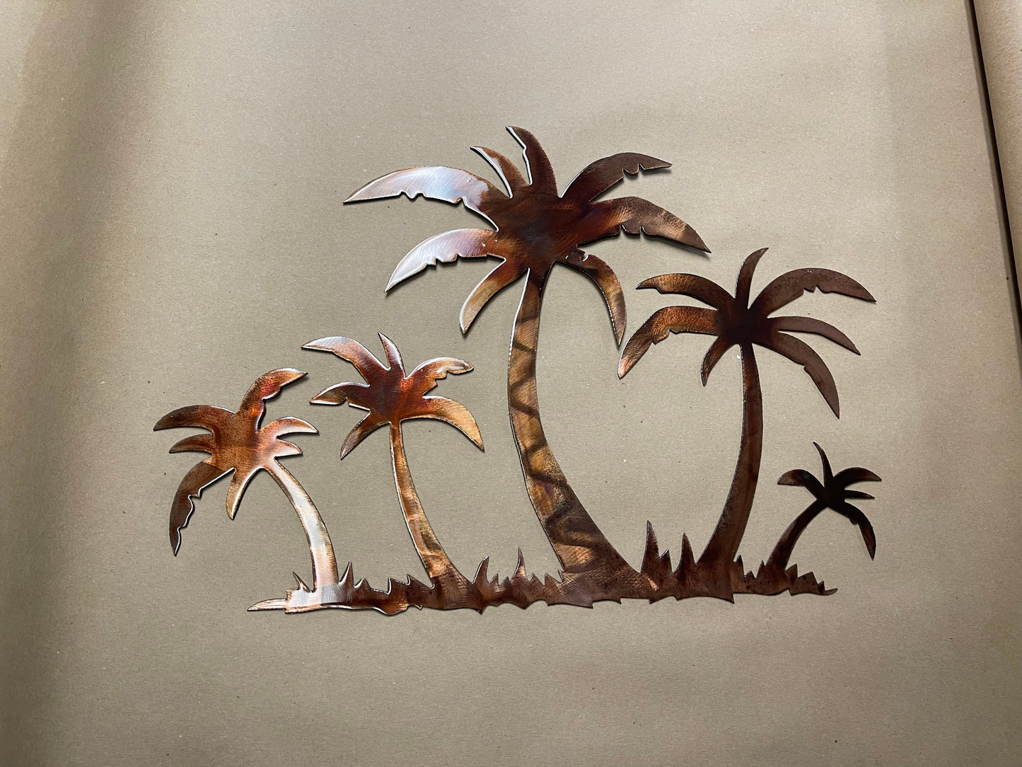 Palm Tree Scene Metal Wall Art Accent