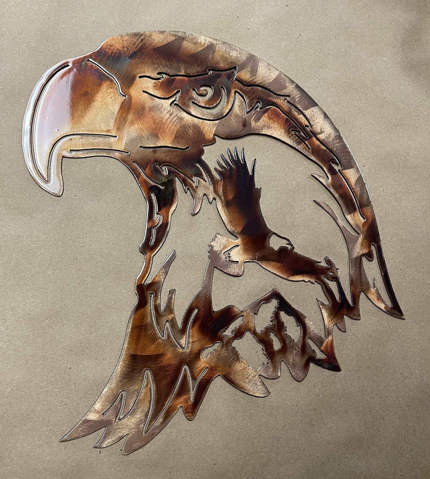 Soar Like an Eagle Metal Wall Art Copper and Bronzed Plated