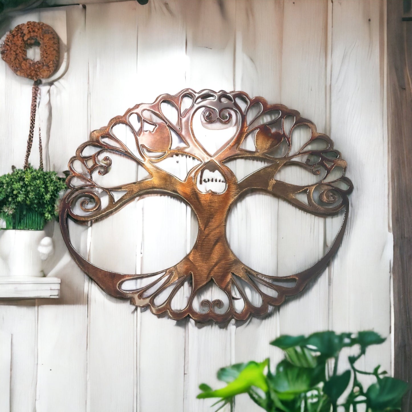 Oval Tree of Life Metal Wall Art Décor