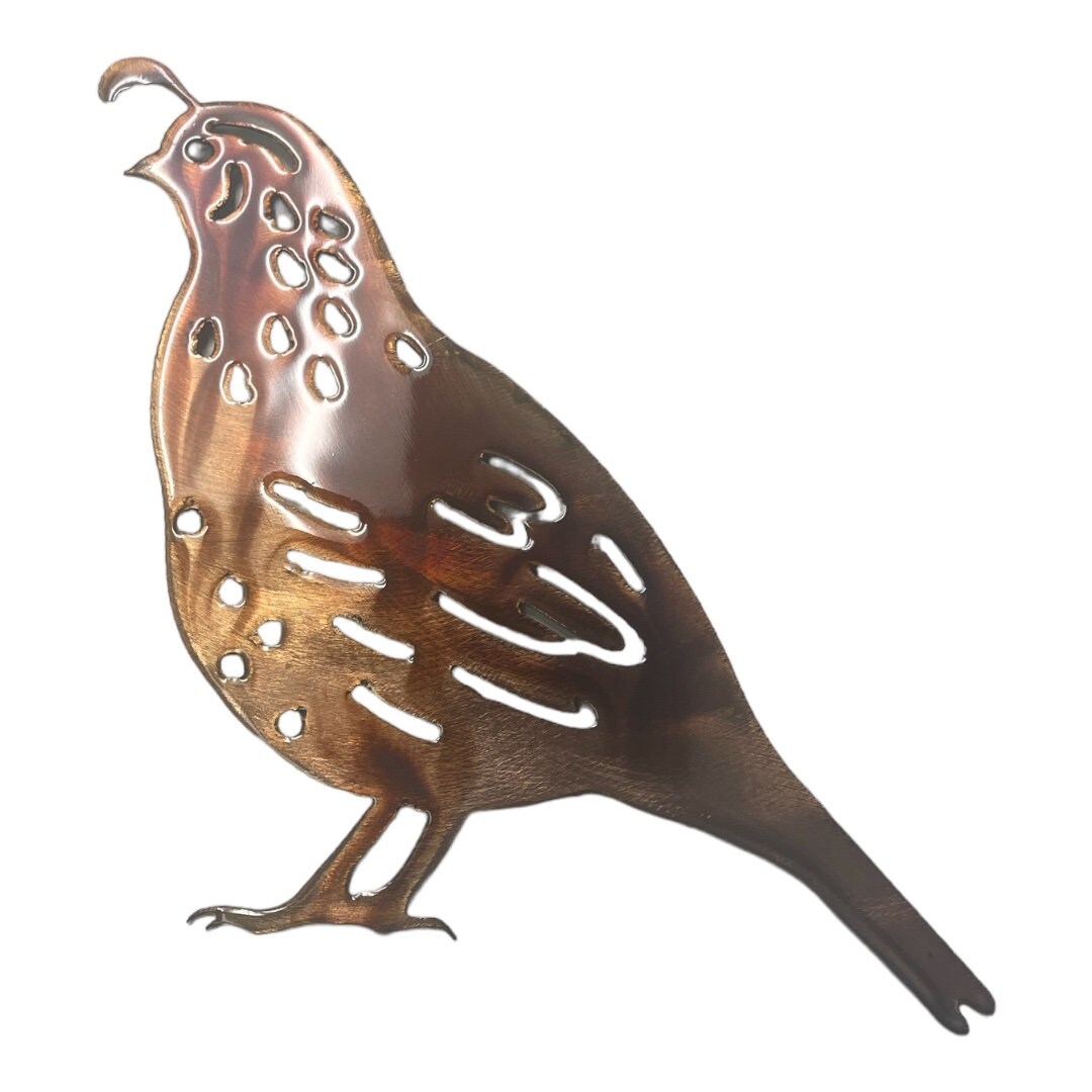 Feather Your Nest: Quail Bird Metal Wall Art Accent