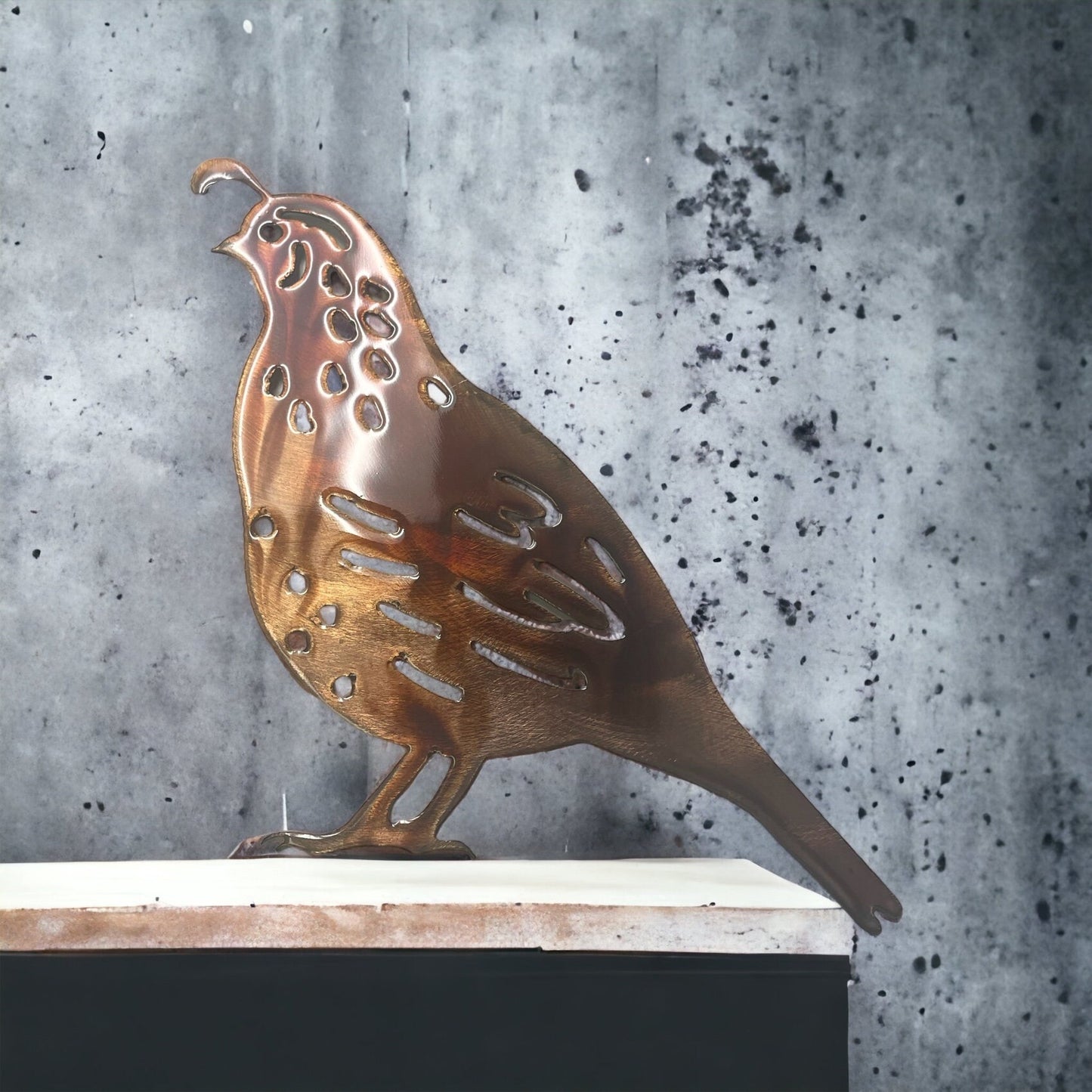 Feather Your Nest: Quail Bird Metal Wall Art Accent