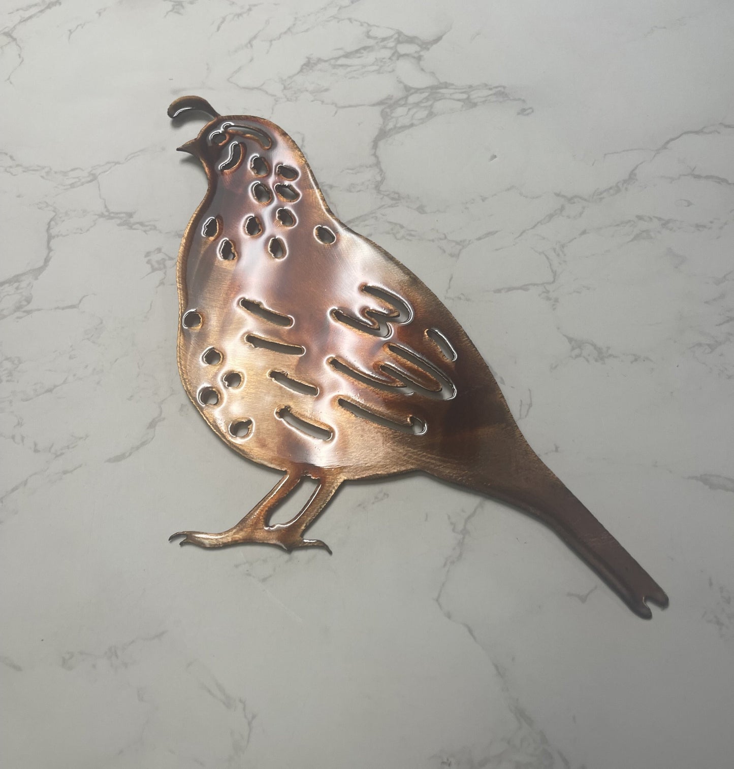 Feather Your Nest: Quail Bird Metal Wall Art Accent