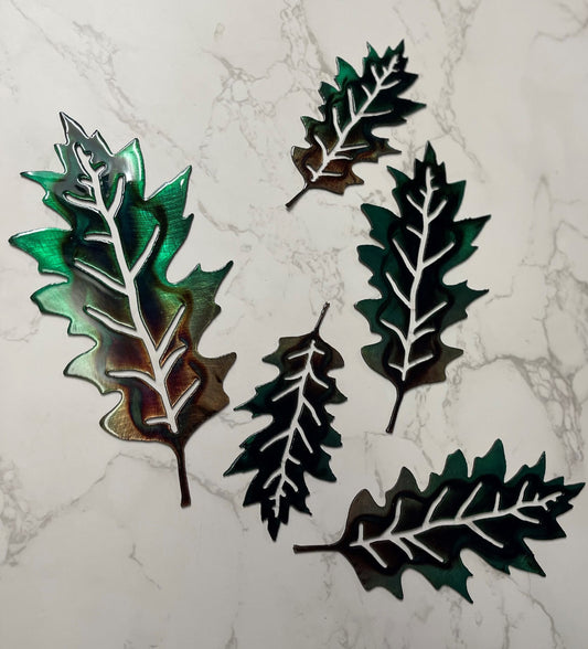 Marbled Green Veined Oak Leaf Set (5 pieces)