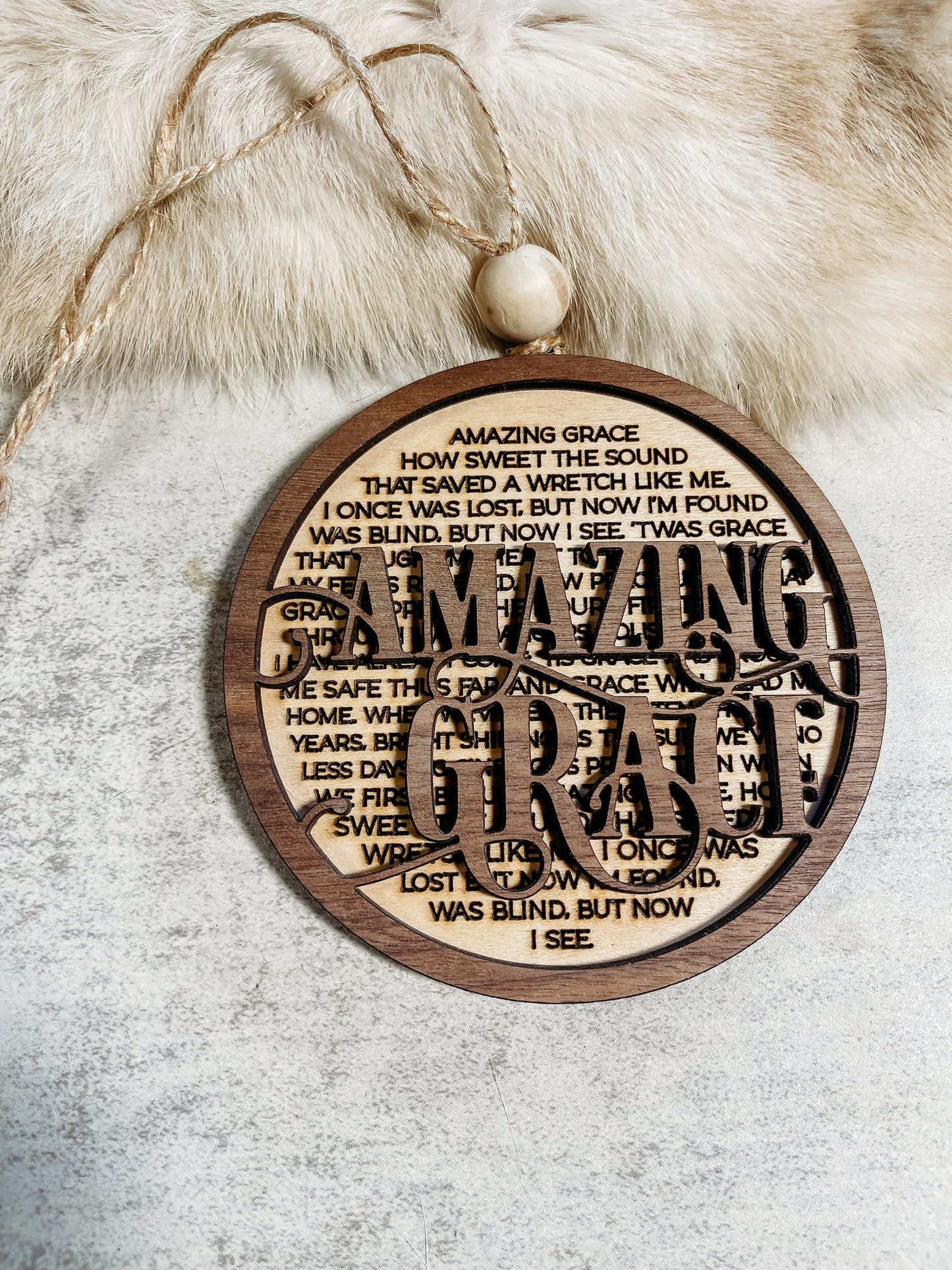 Amazing Grace multi layer wood ornament | laser cut | christmas