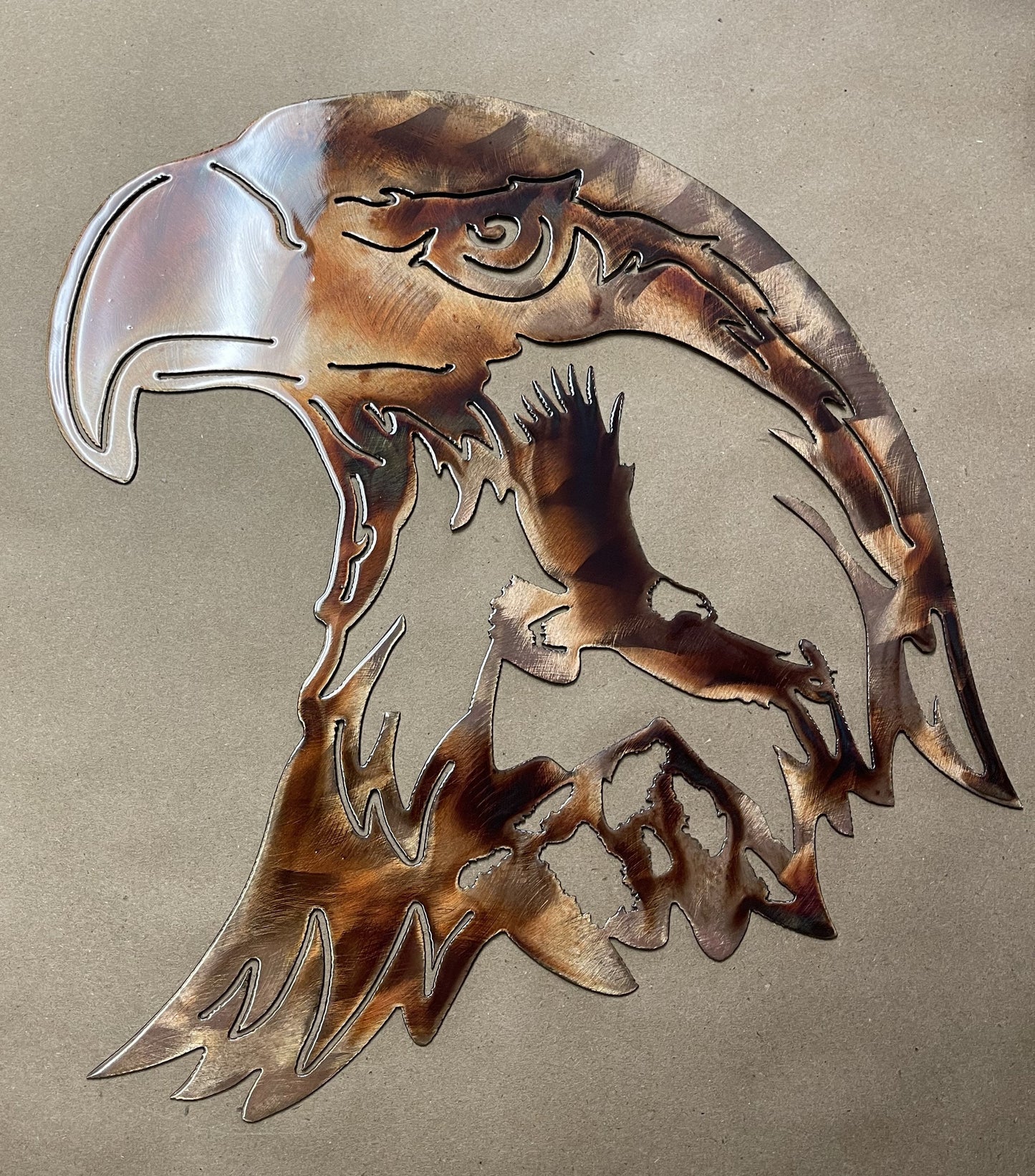 Soar Like an Eagle Metal Wall Art Copper and Bronzed Plated