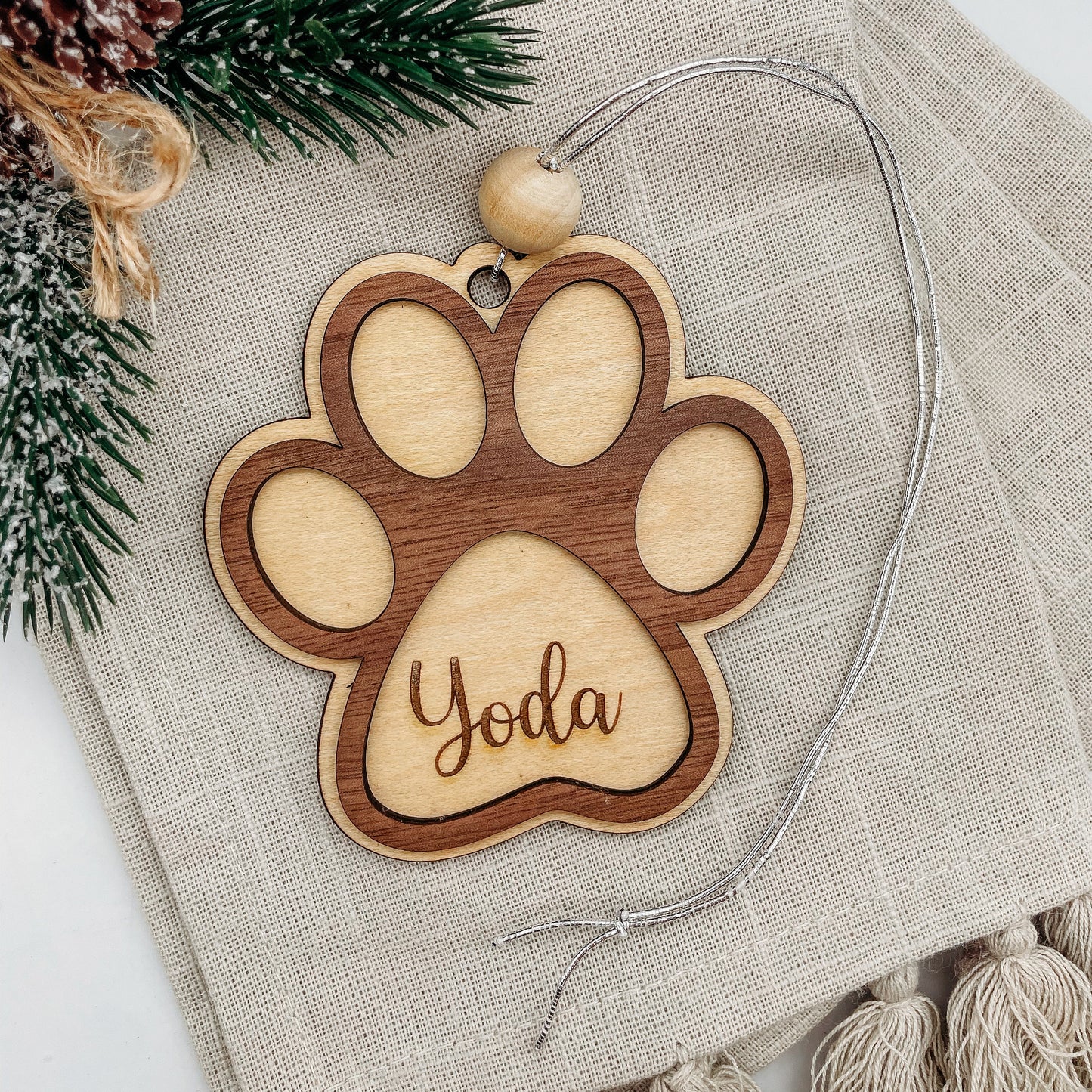 Paw Print Pet Ornament - Personalized