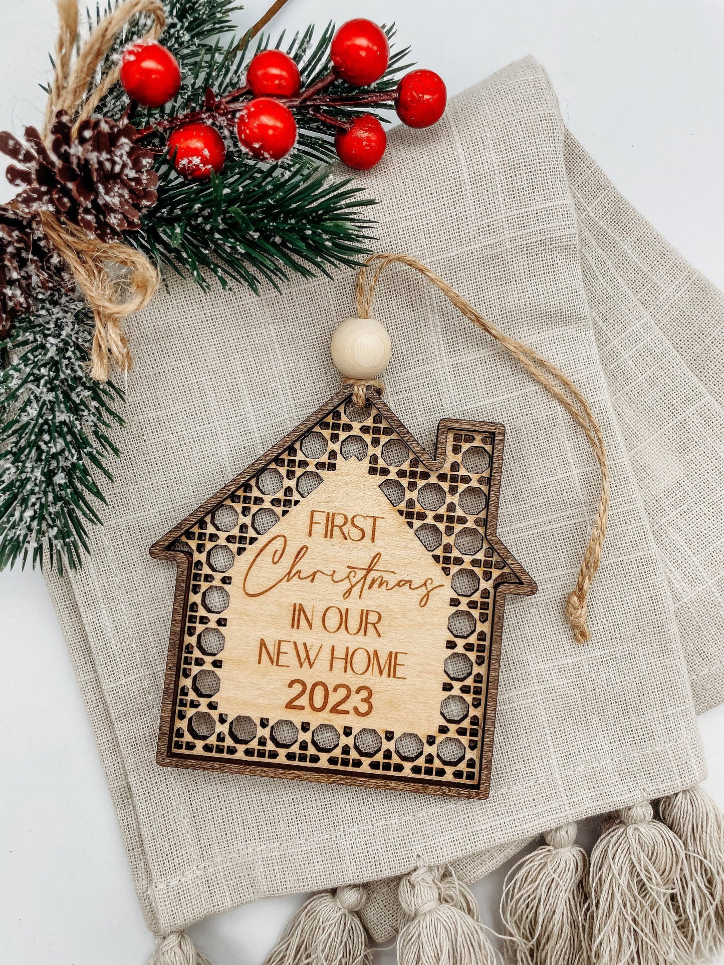 First Christmas in our new home | 2023 - Personalized House Ornament