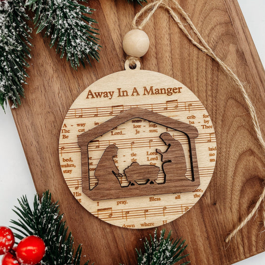 Away in a Manger Nativity Scene Ornament