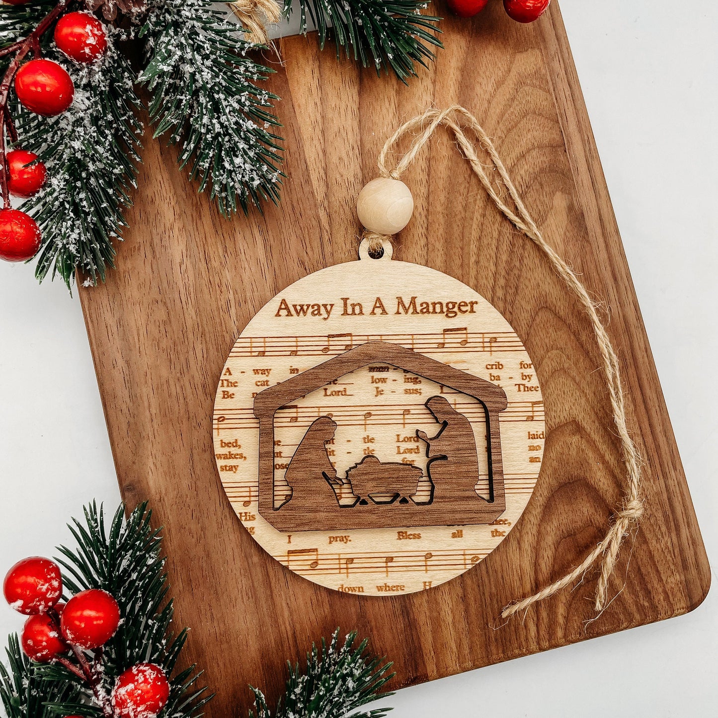 Away in a Manger Nativity Scene Ornament