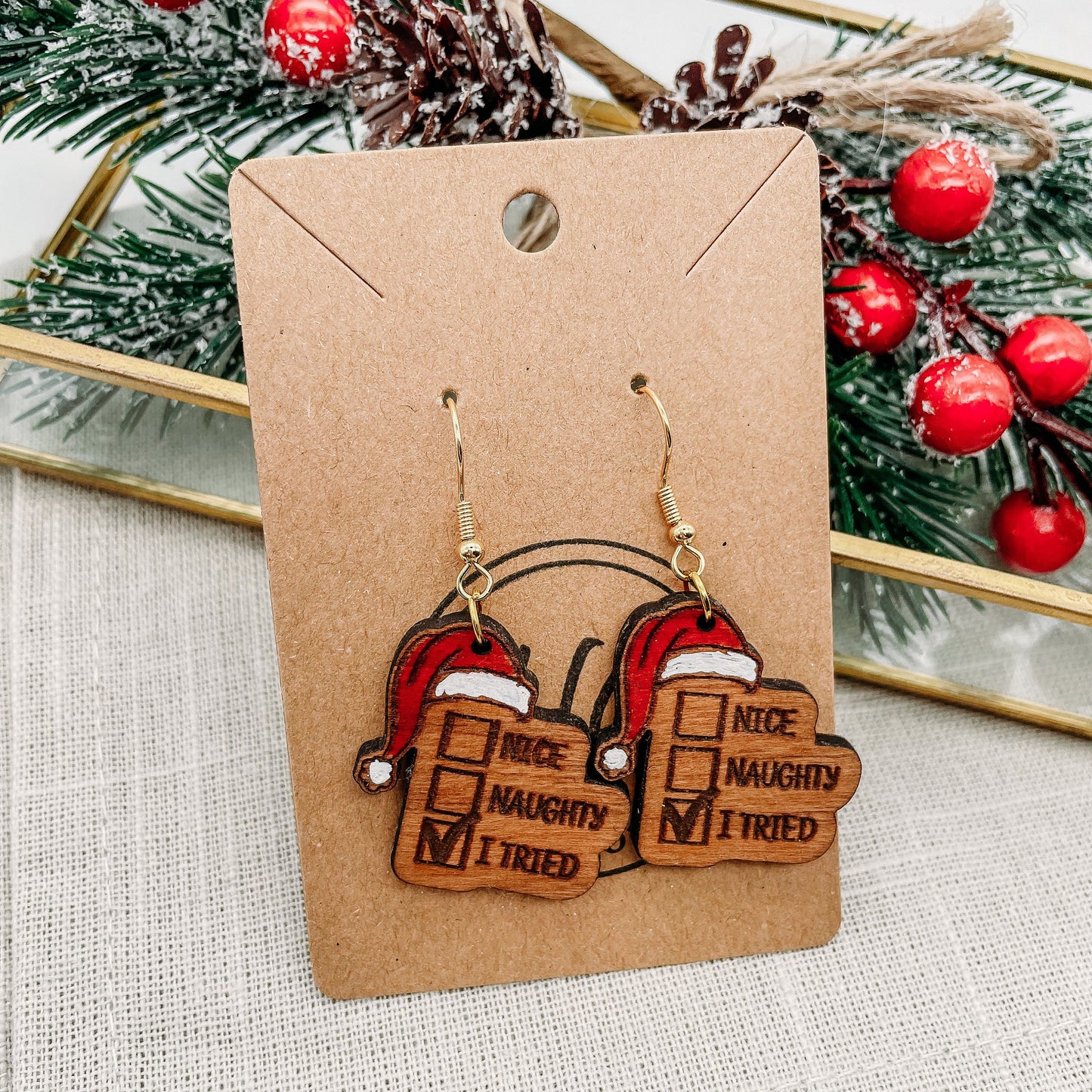 Naughty or Nice List Dangle Earrings