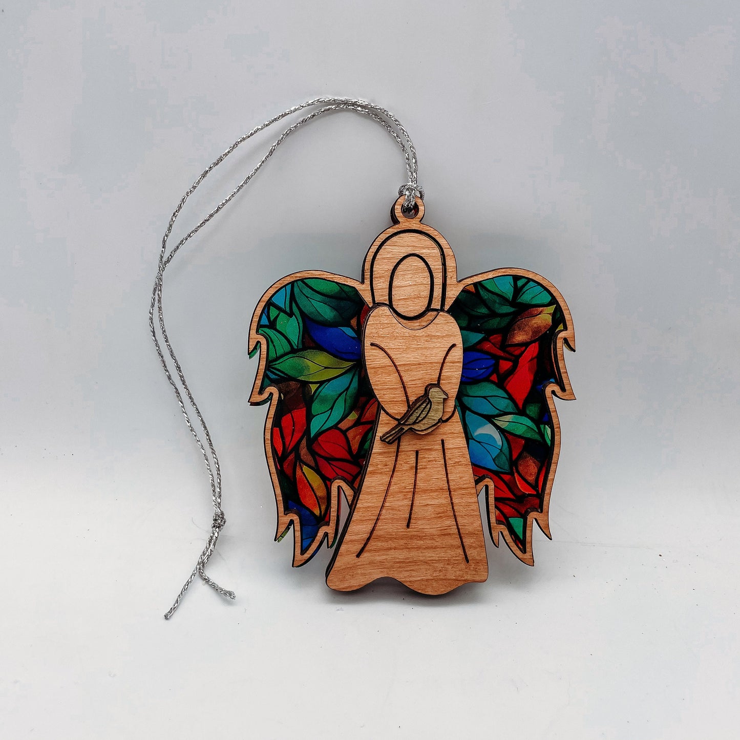 Stained Glass Angel - Wood and Acrylic Christmas Ornament