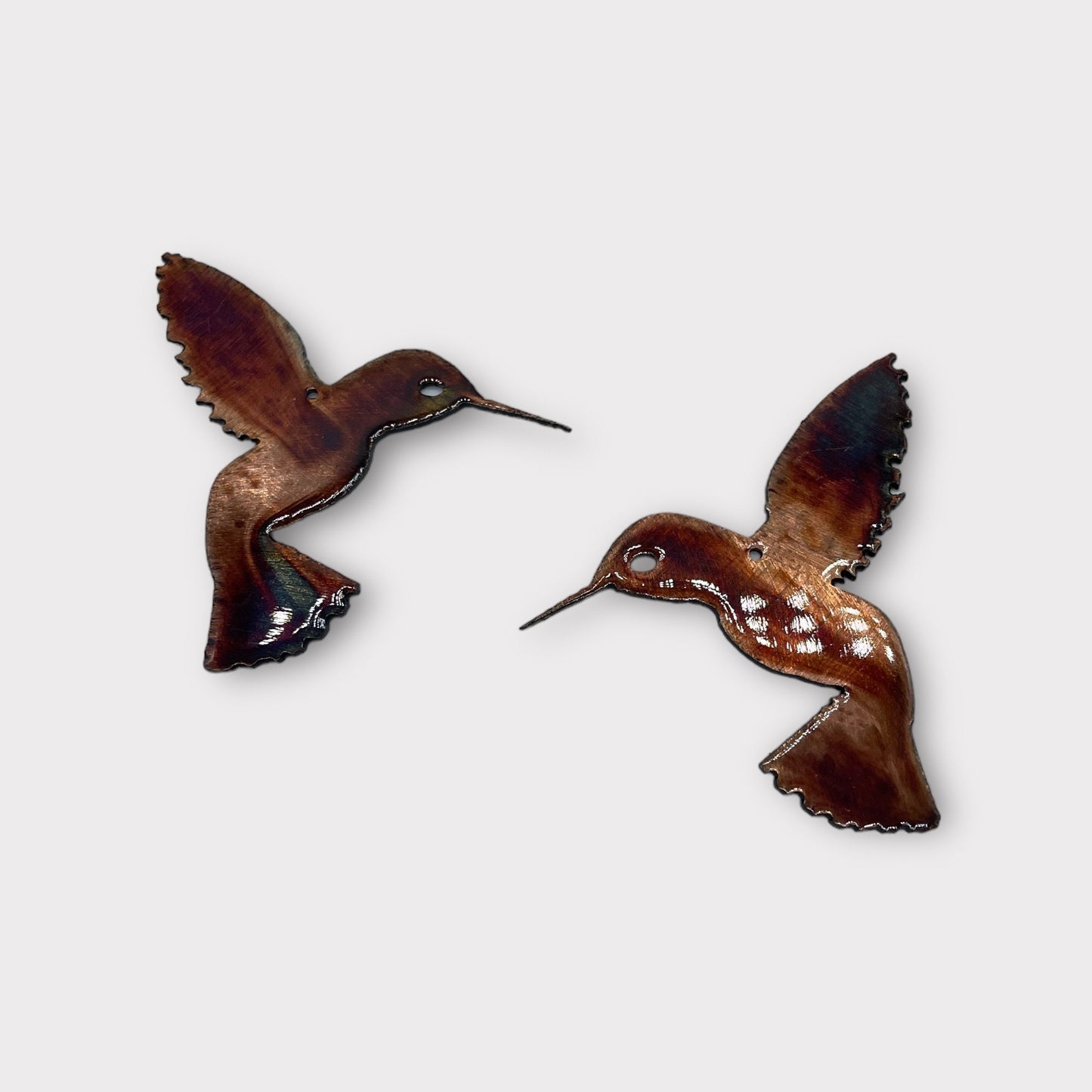 Copper Plated Mini Hummingbird Pair 3" x 3"