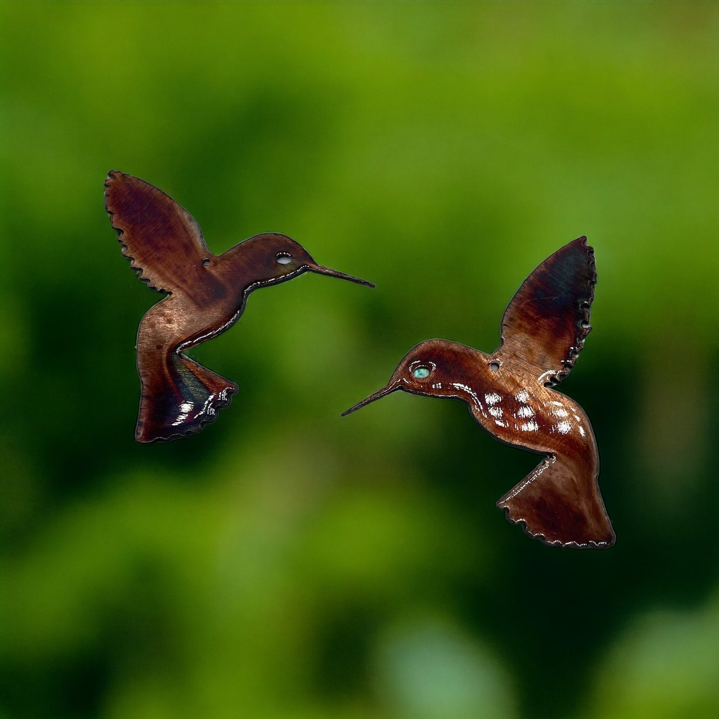 Copper Plated Mini Hummingbird Pair 3" x 3"