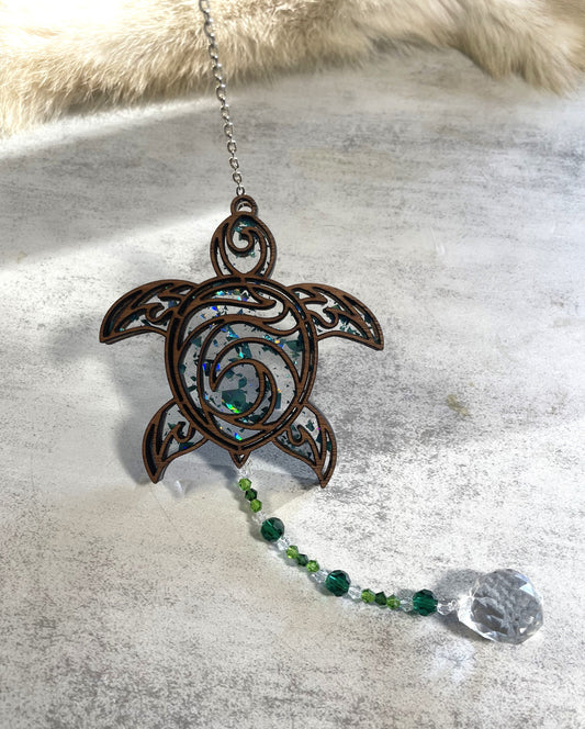 Swimming Sea Turtle Sun Catcher/Ornament/Car Charm