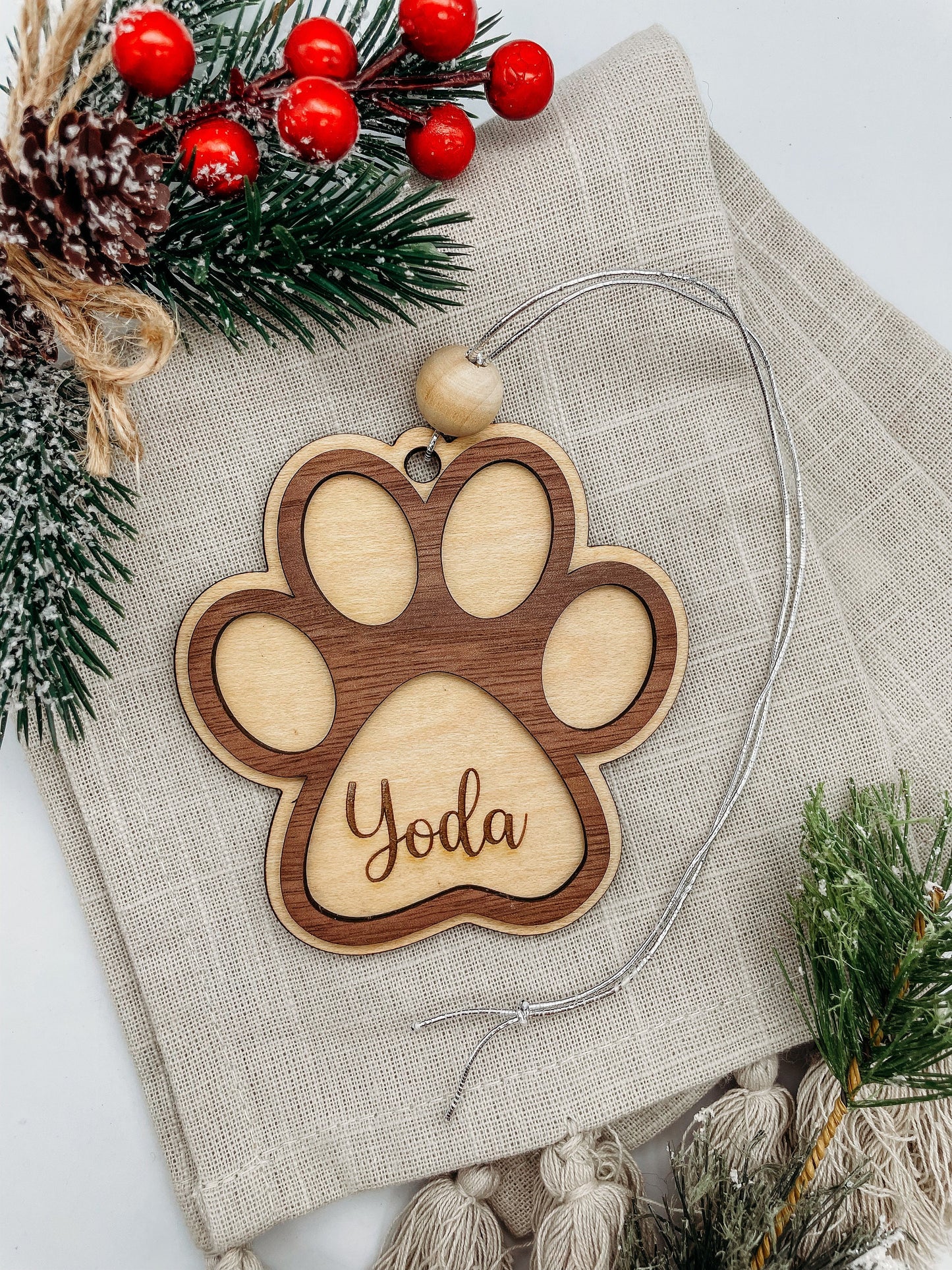 Paw Print Pet Ornament - Personalized