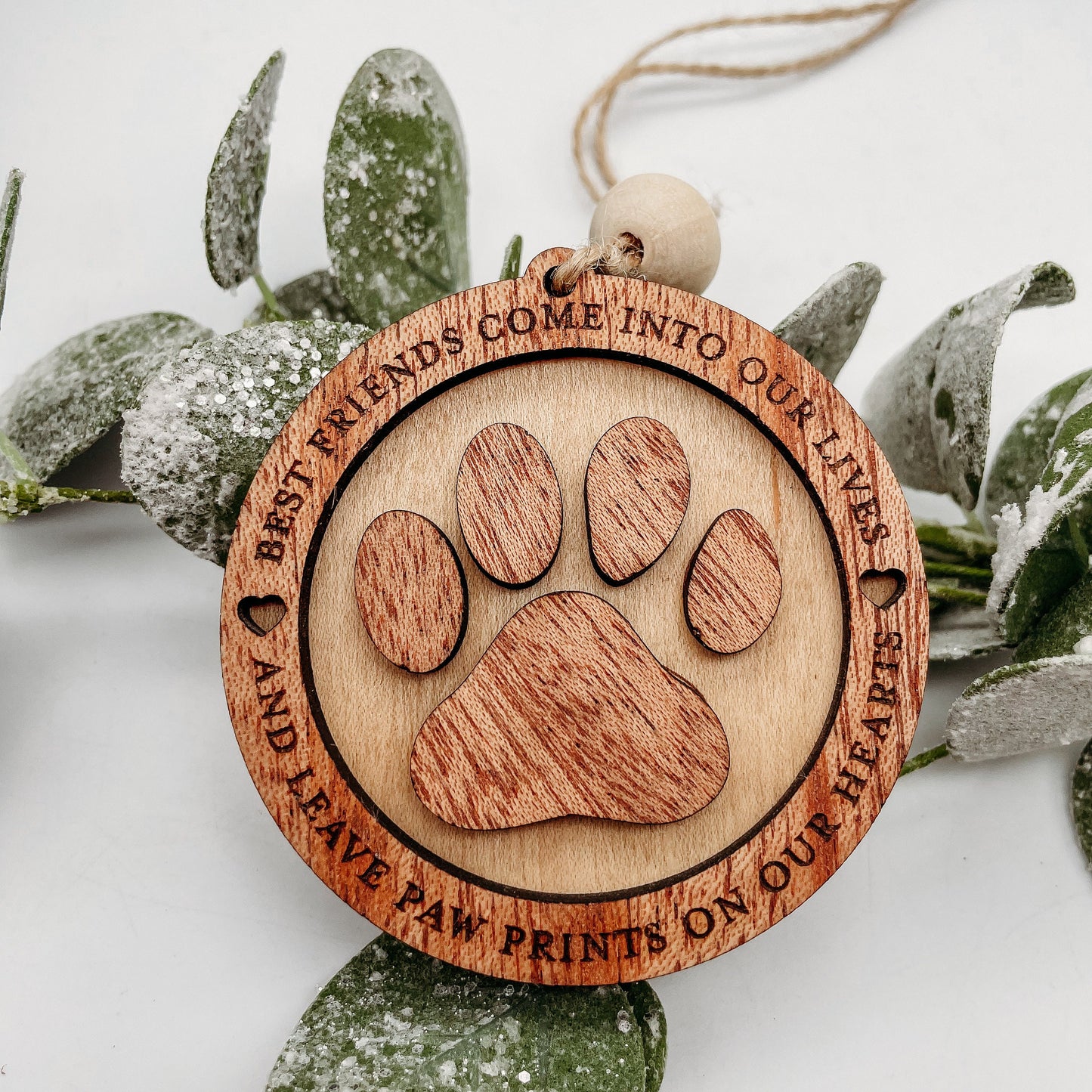 Paw Print Pet Memorial Ornament - Best Friends