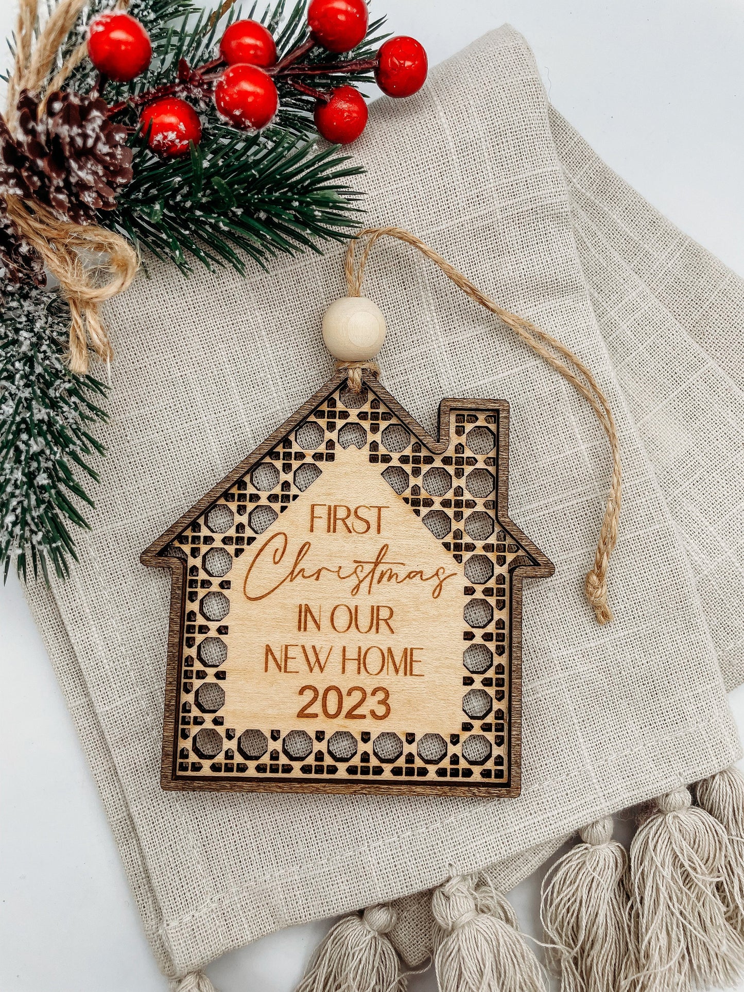 First Christmas in our new home | 2023 - Personalized House Ornament