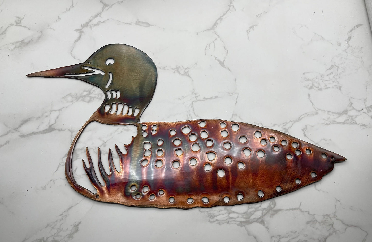 Loon Floating Metal Wall Art 12" x 6 1/4"