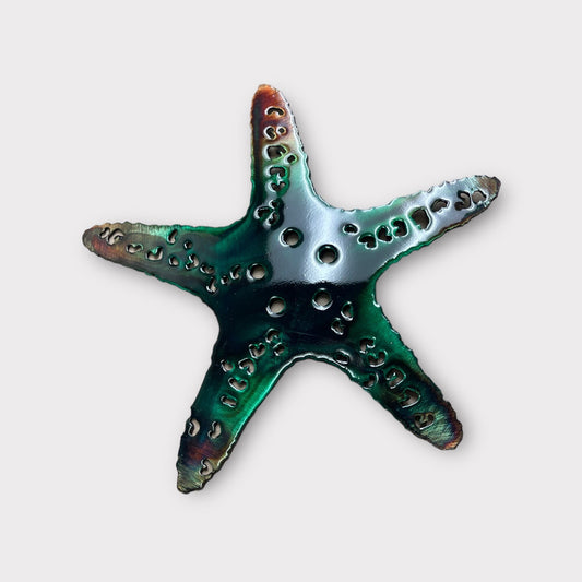 Aquatic Starfish Metal Decor Wall Art Accent  Copper and Bronzed Plated Green tinged