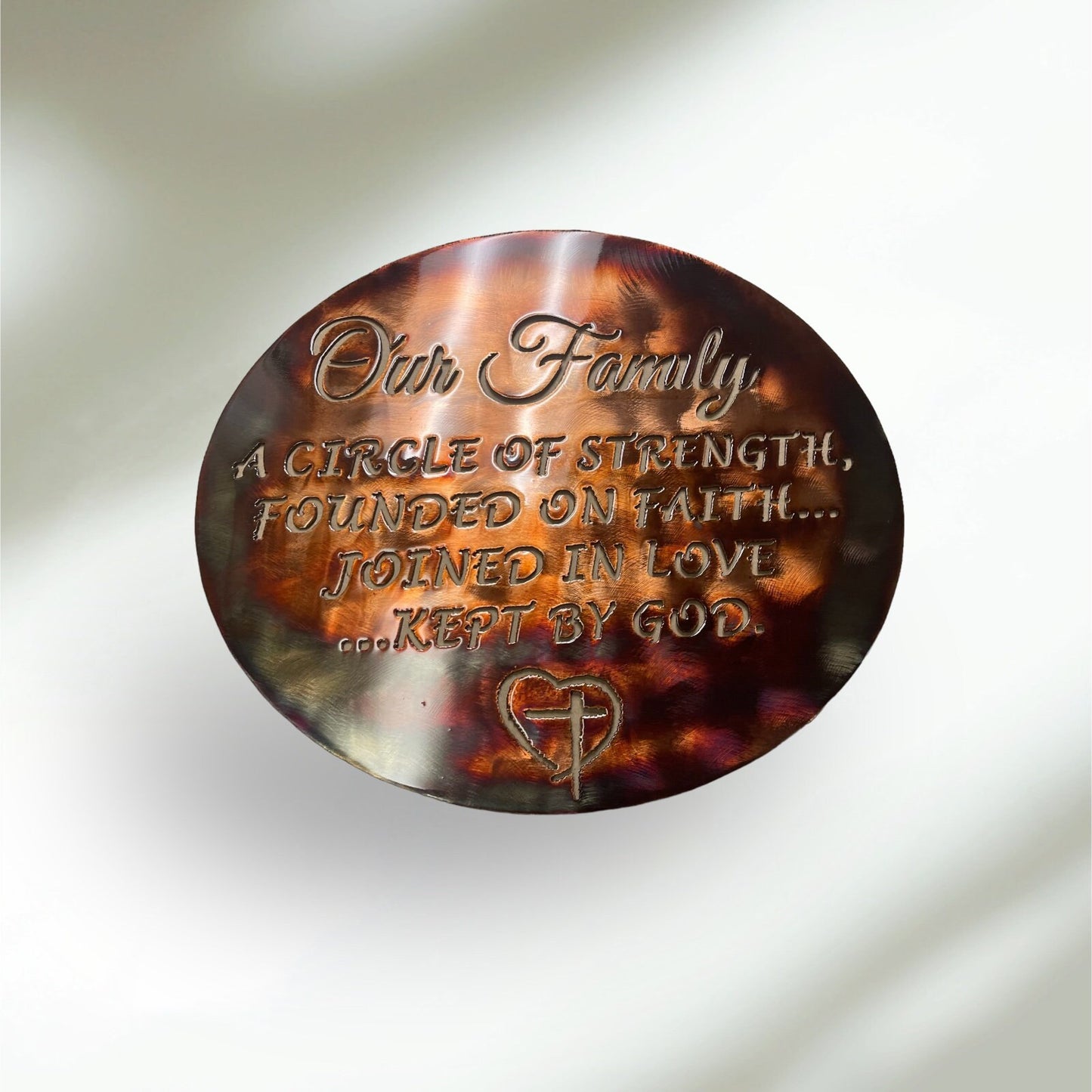 Our Family A Circle of Strength Metal Decor 17" x 18" copper/bronze