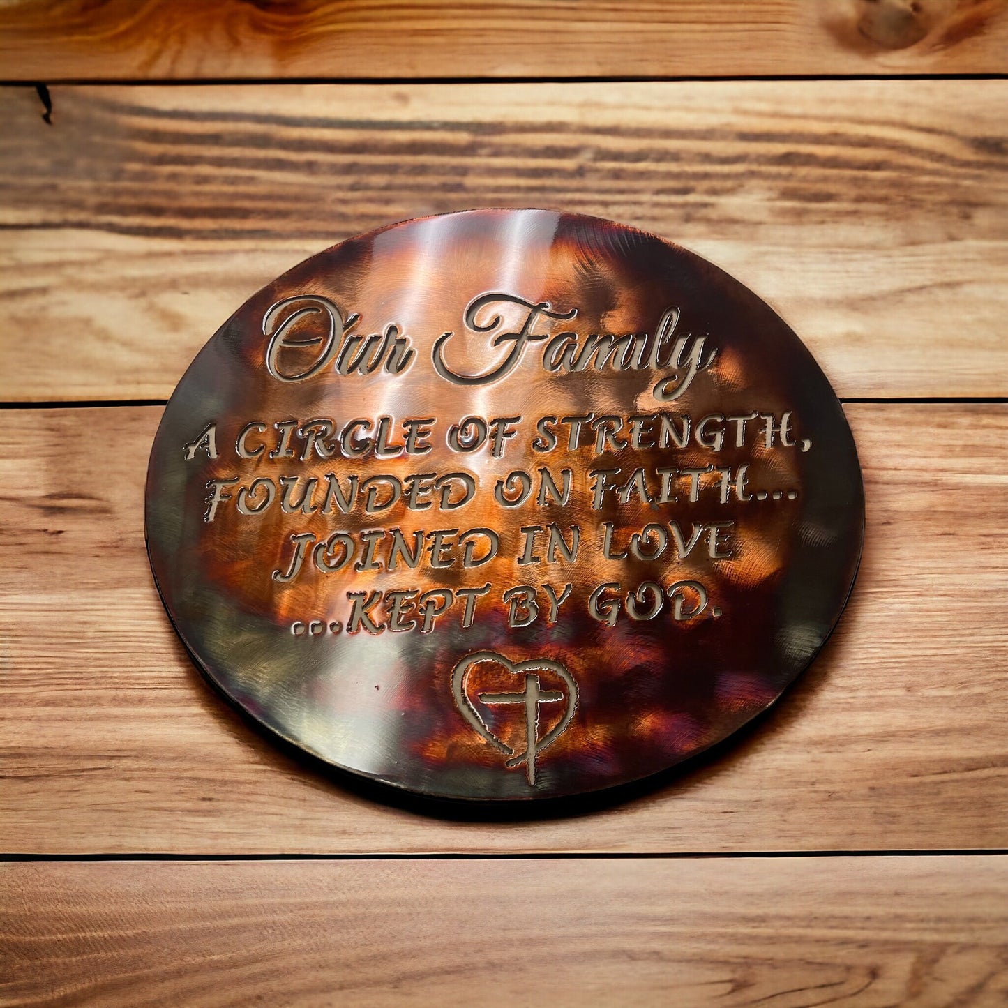 Our Family A Circle of Strength Metal Decor 17" x 18" copper/bronze