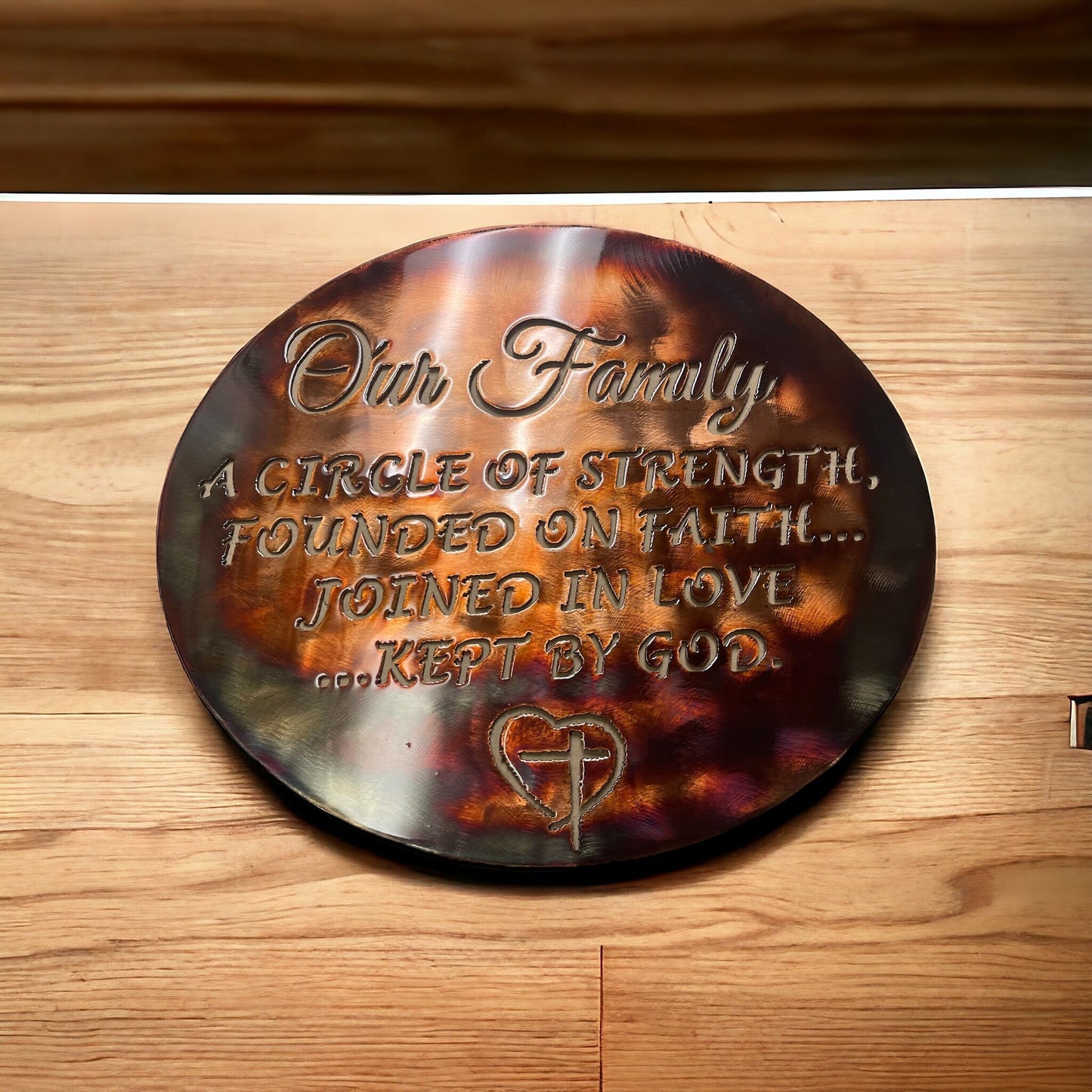 Our Family A Circle of Strength Metal Decor 17" x 18" copper/bronze