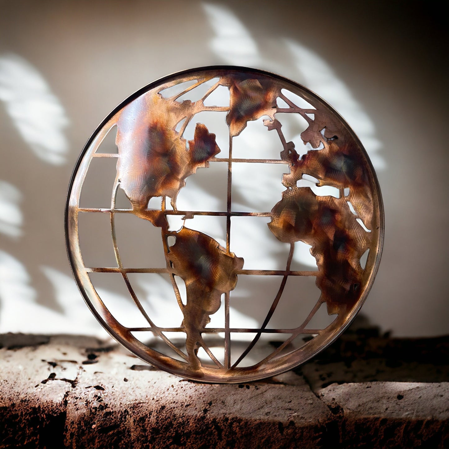 Handcrafted Copper and Bronzed Plated World Globe 24"