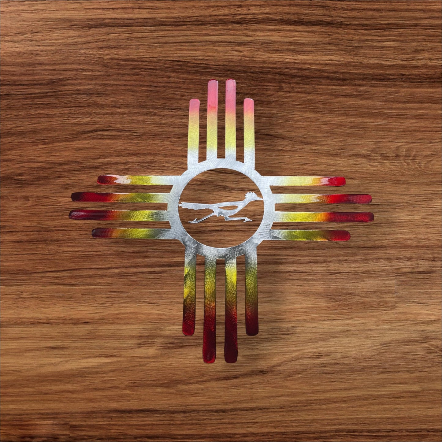 Zia Roadrunner Metal Wall Art - Fire Tinged Southwest Decor