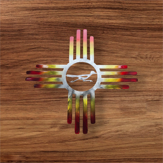 Zia Roadrunner Metal Wall Art - Fire Tinged Southwest Decor