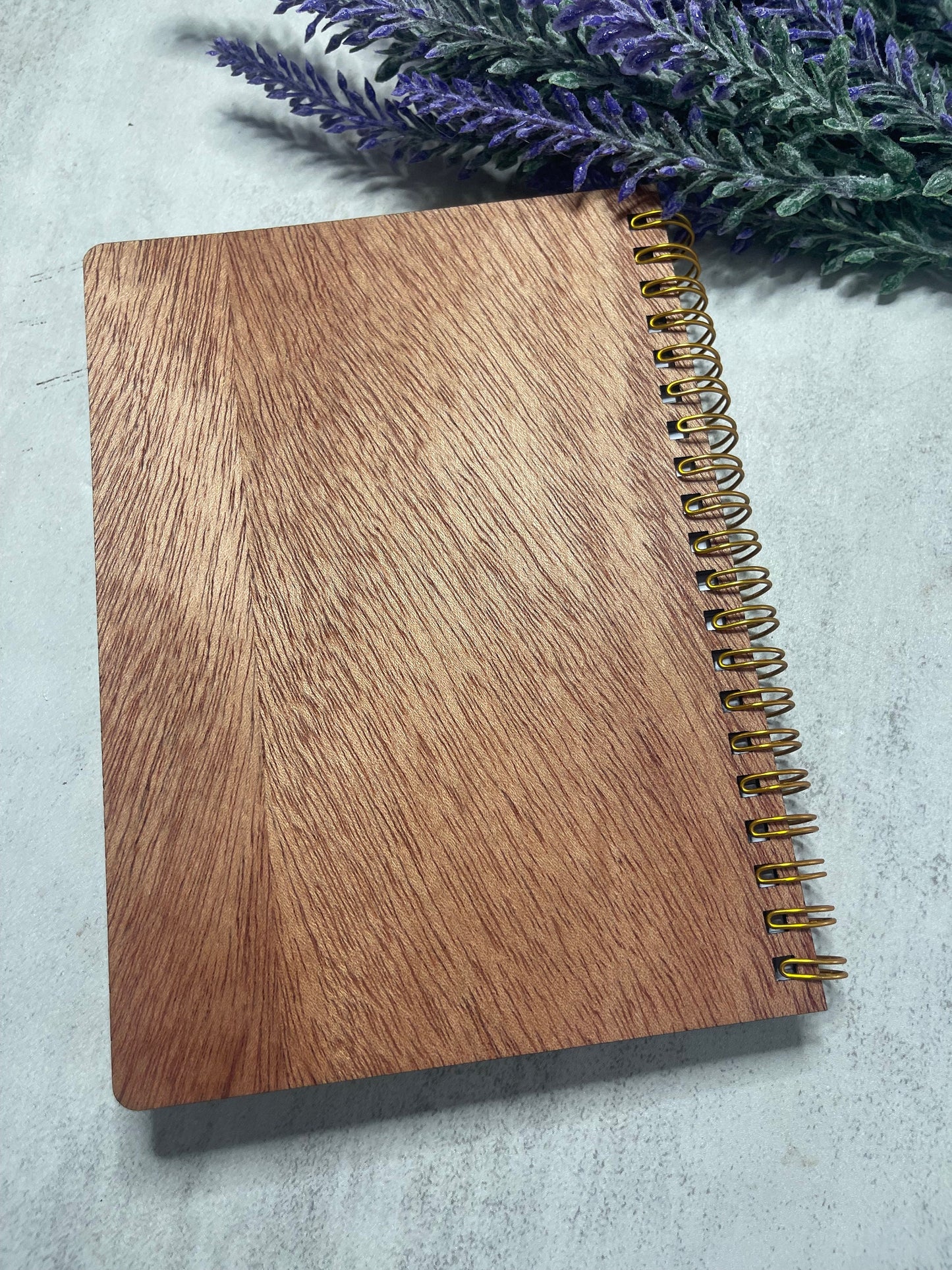 Purple Mandala Engraved Wooden Notebook